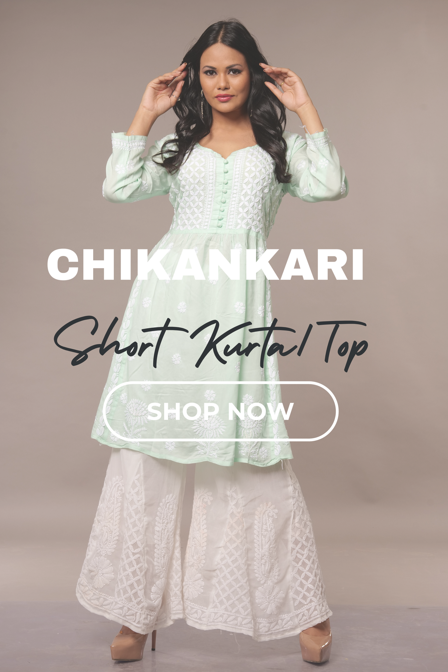 Chikankari Short Kurta/Top
