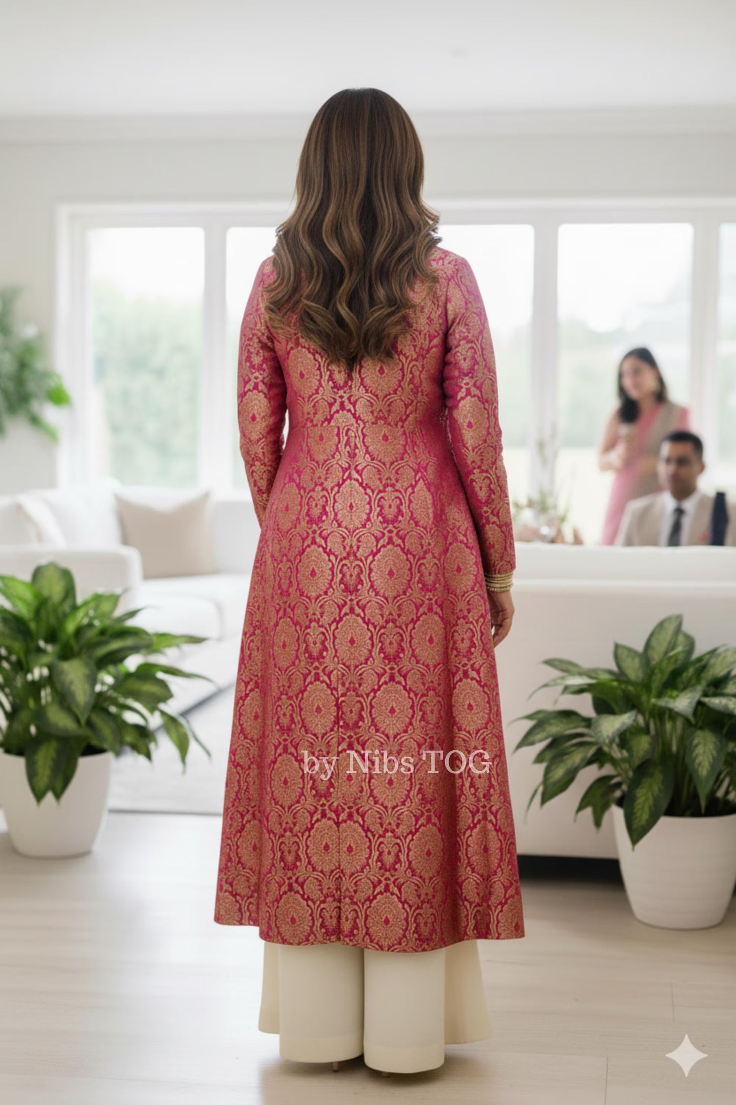 Pink Banarasi Long Jacket