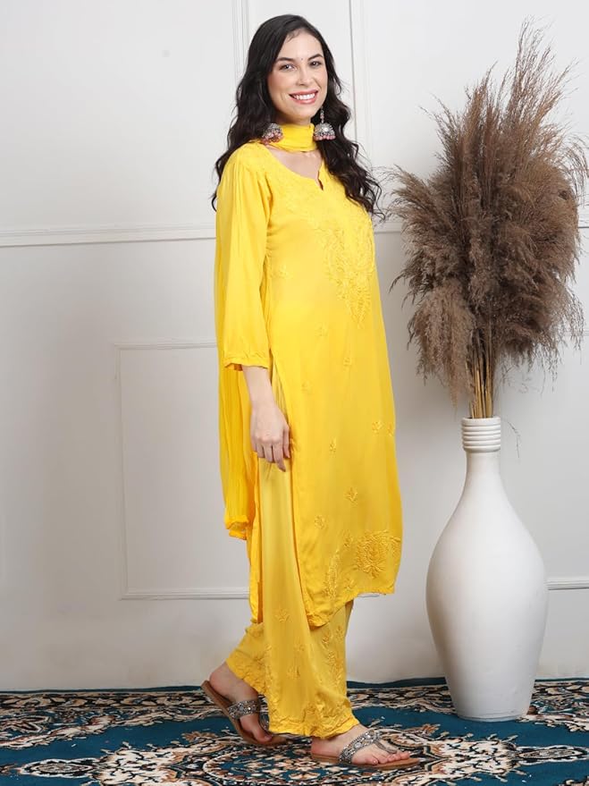 Ombre Kurta Palazzo Set with Dupatta