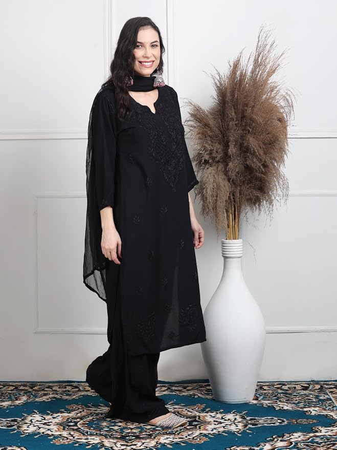 Ombre Kurta Palazzo Set with Dupatta