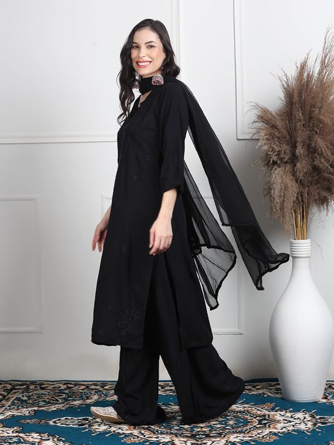 Ombre Kurta Palazzo Set with Dupatta