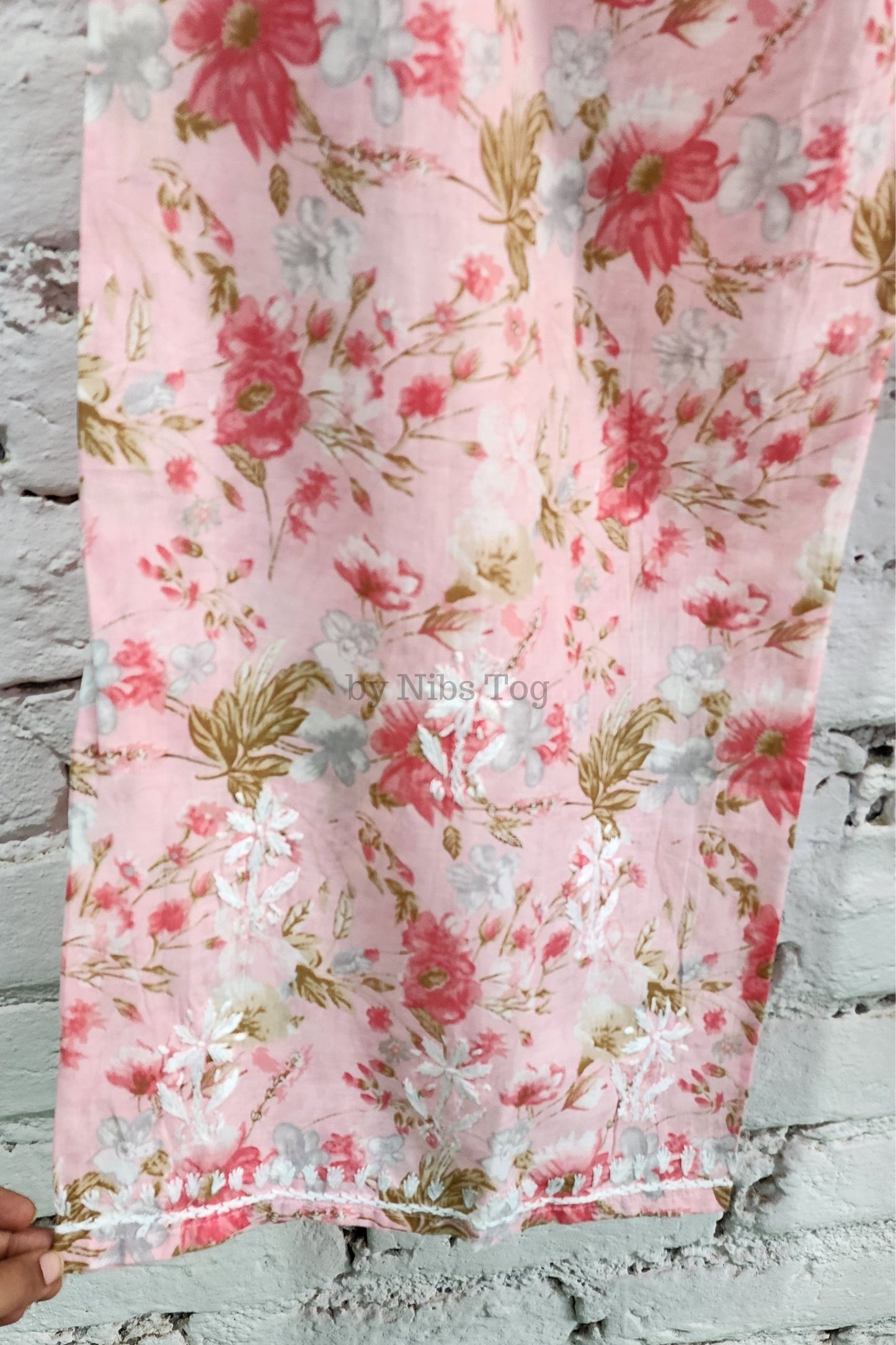 Meer Printed Cotton Chikankari Kurta Palazzo Set