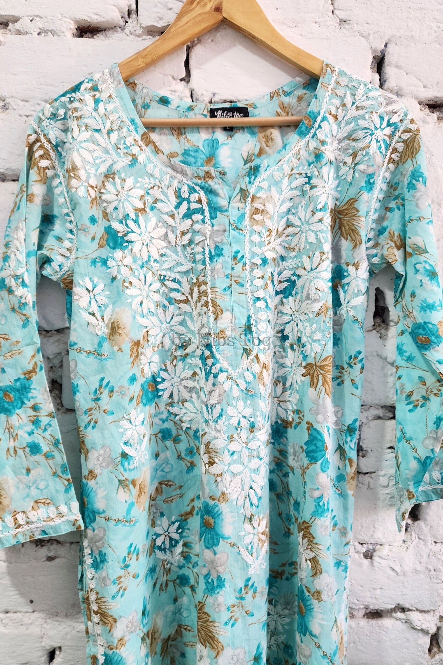 Meer Printed Cotton Chikankari Kurta Palazzo Set