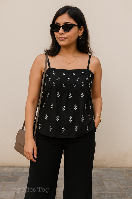 Sutr – Chikankari Strap Cotton Top