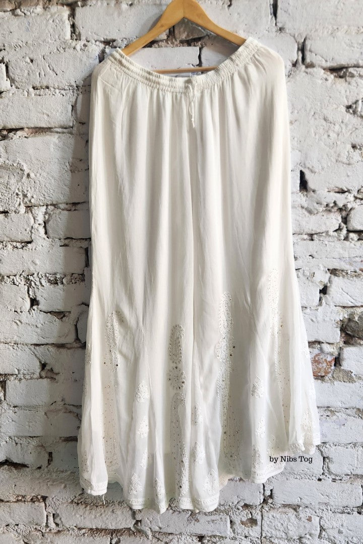 Inayat White Chikankari Kurta Palazzo Set with Dupatta