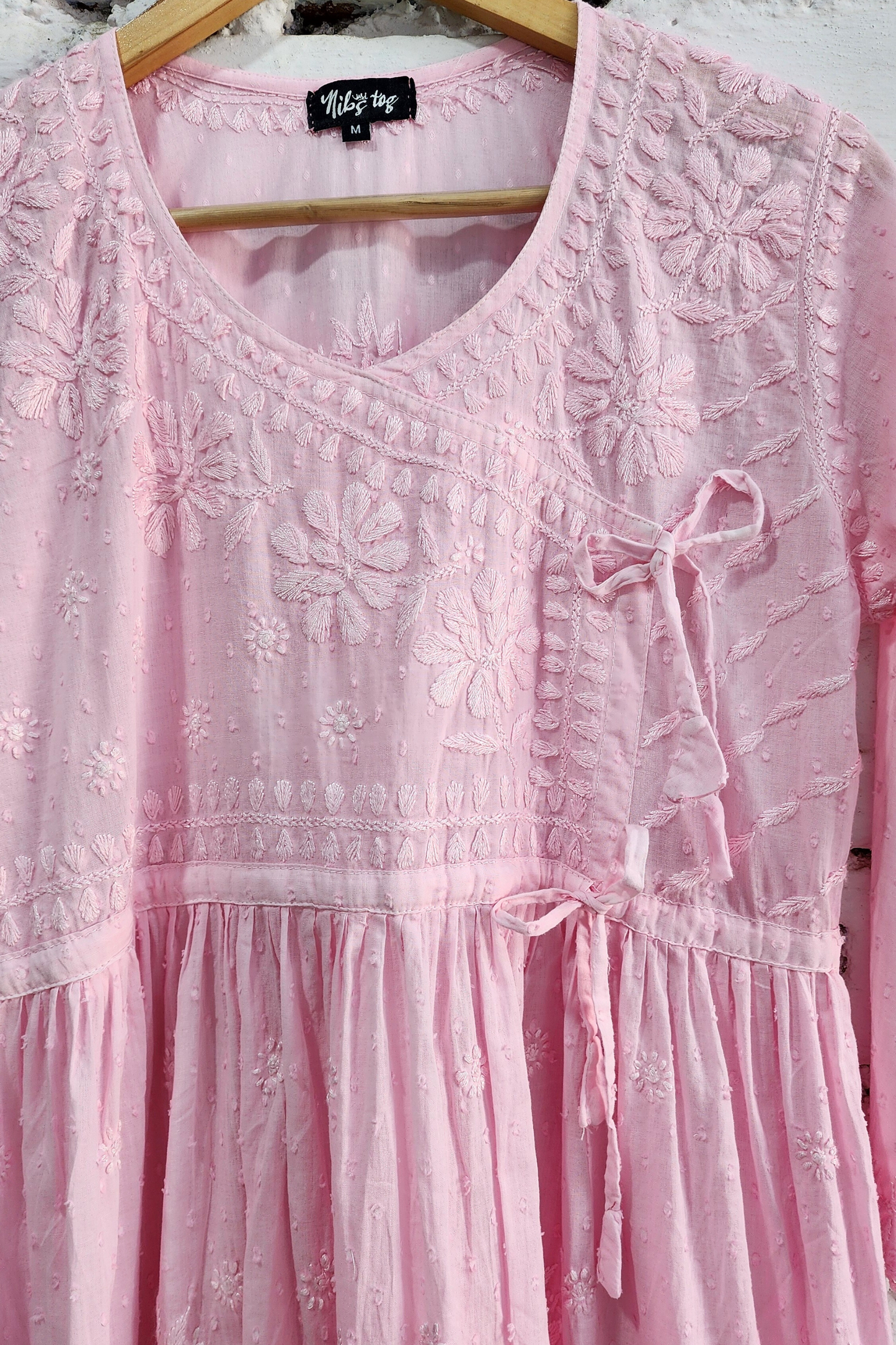 Ira Angrakha Chikankari Mulmul Cotton Short Kurta