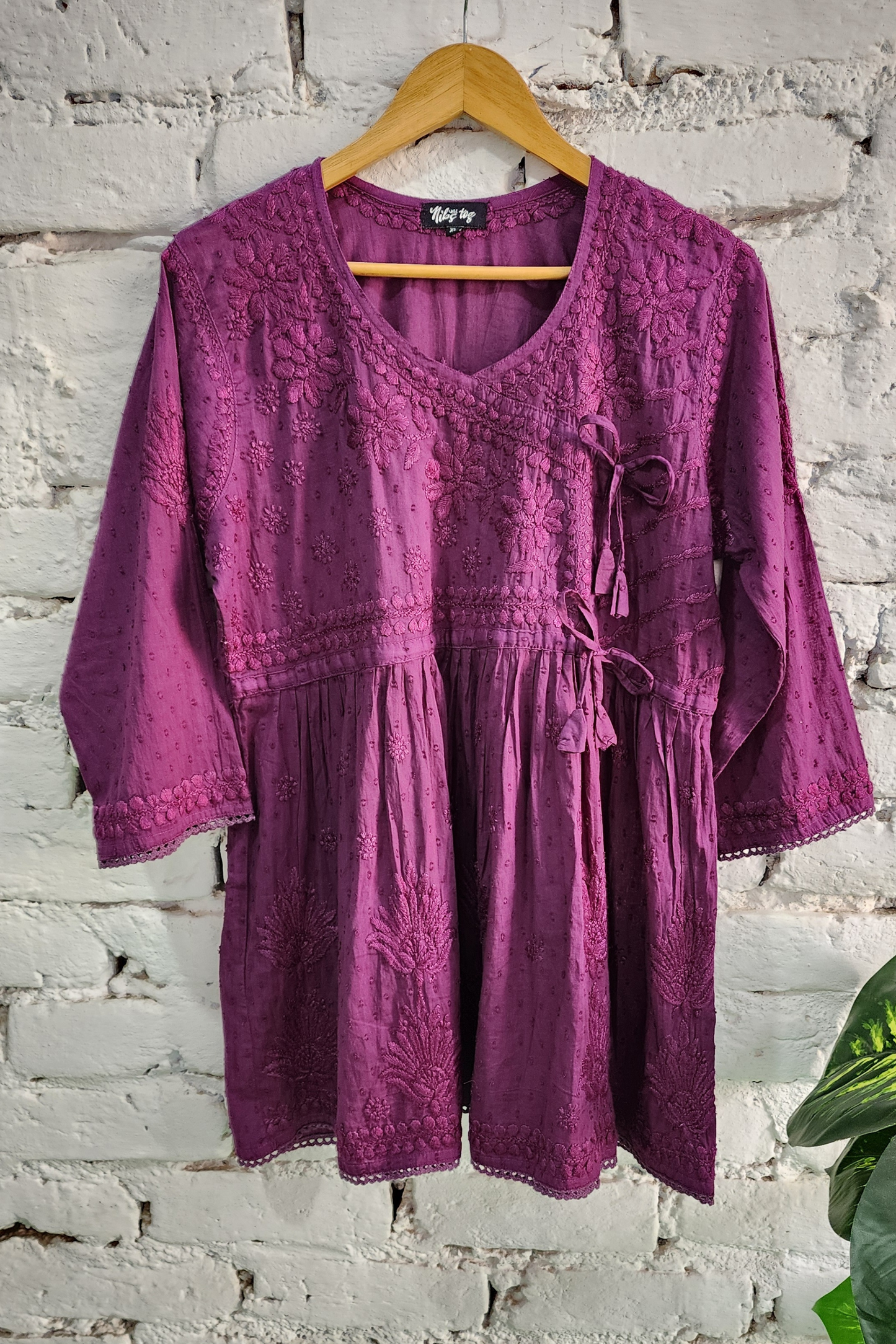 Ira Angrakha Chikankari Mulmul Cotton Short Kurta
