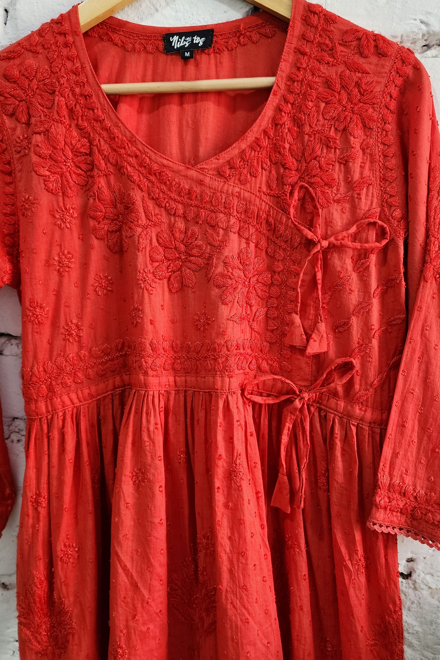 Ira Angrakha Chikankari Mulmul Cotton Short Kurta