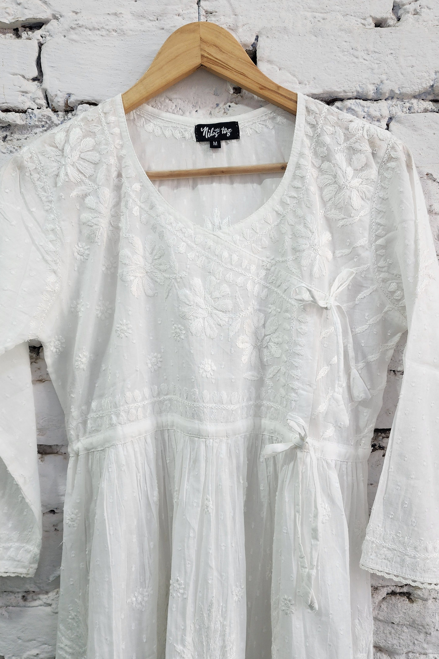 Ira Angrakha Chikankari Mulmul Cotton Short Kurta
