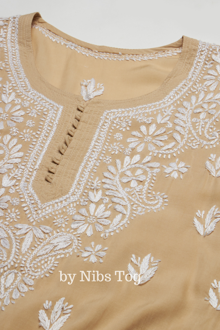 Afsa Modal Short Kurta Beige