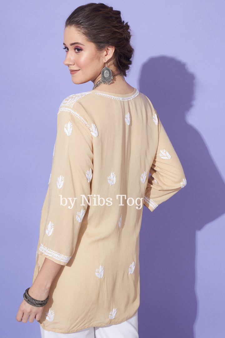 Afsa Modal Short Kurta Beige