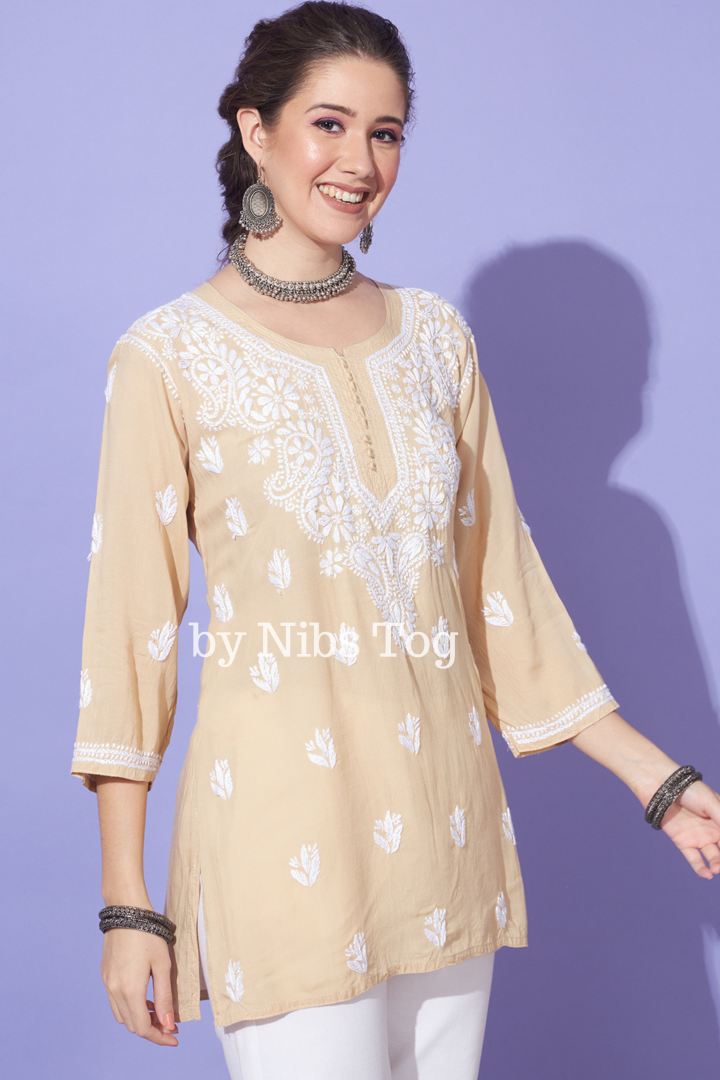 Afsa Modal Short Kurta Beige