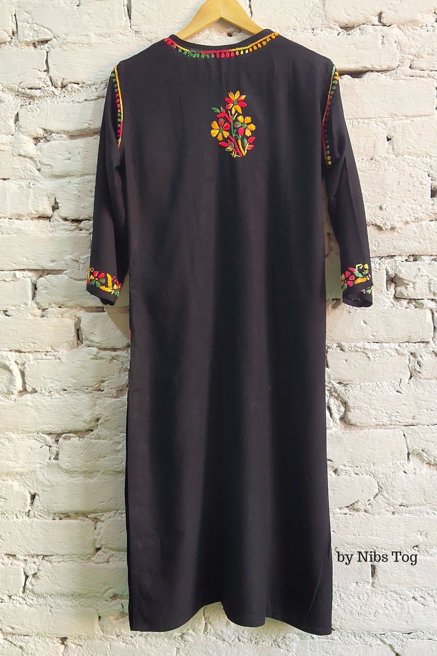 Black Chikankari Kurta Cotton