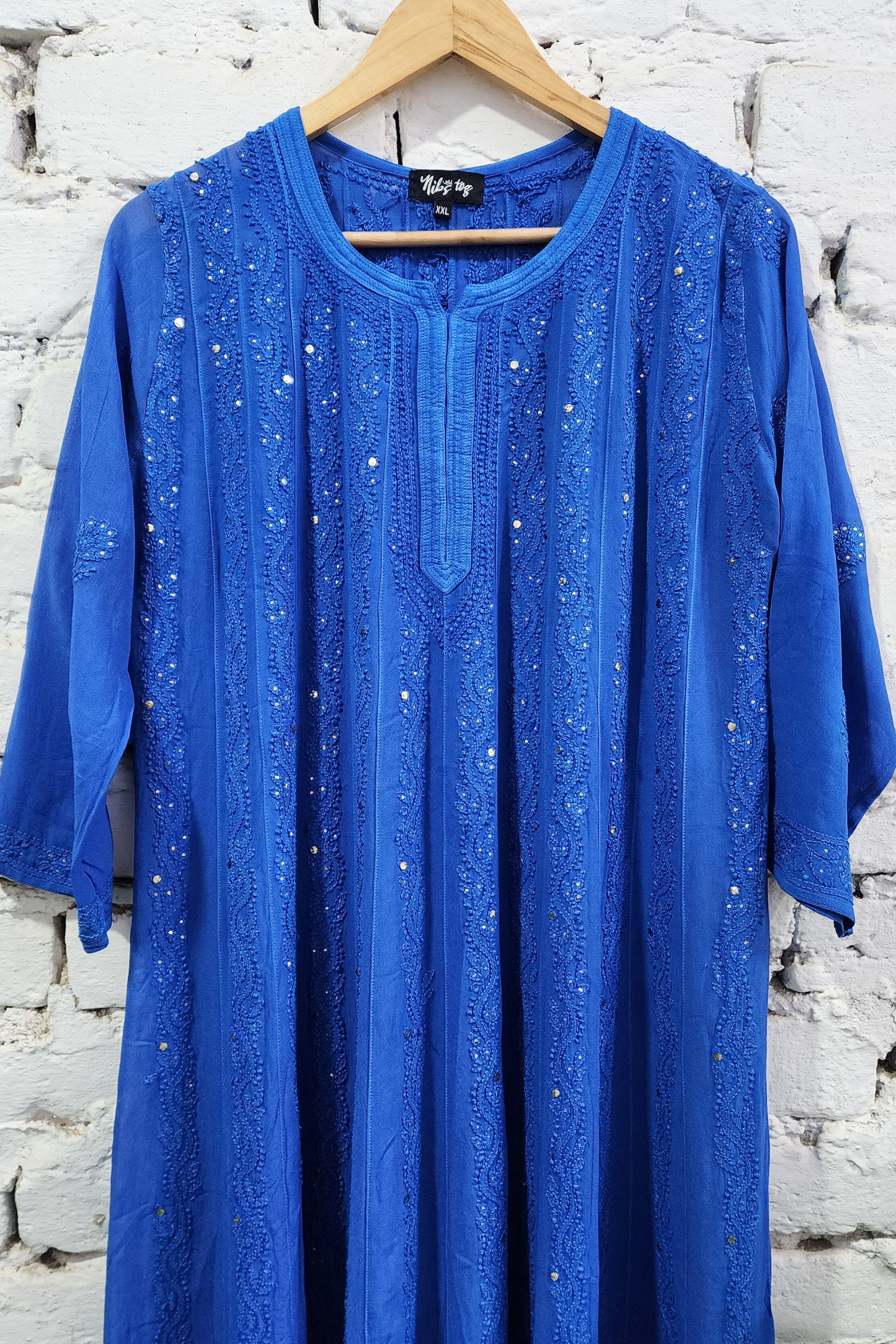 Roohi Blue Chikankari Anarkali Suit with Dupatta