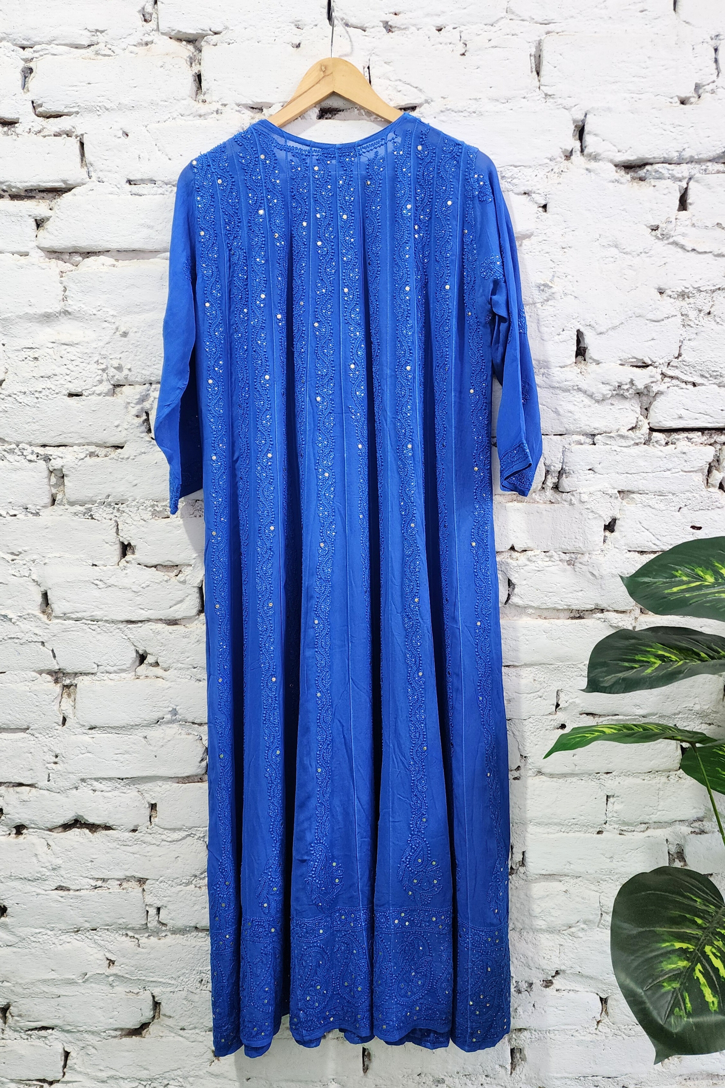 Roohi Blue Chikankari Anarkali Suit with Dupatta
