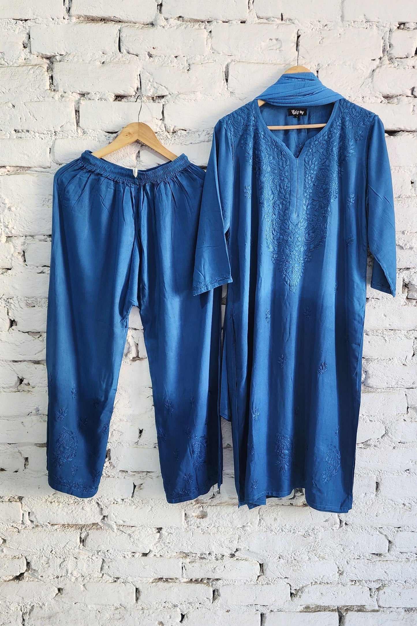 Ombre Kurta Palazzo Set with Dupatta