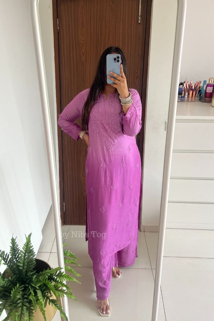 Ombre Purple Modal Silk Set