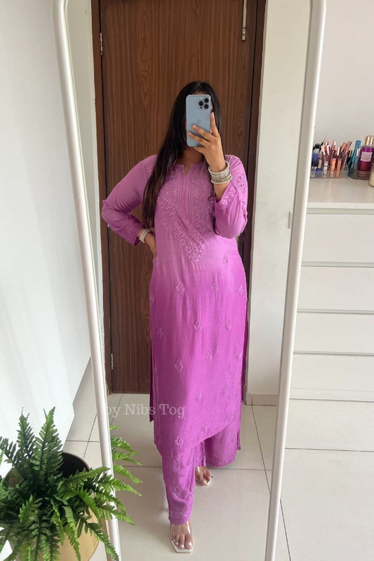 Ombre Purple Modal Silk Set