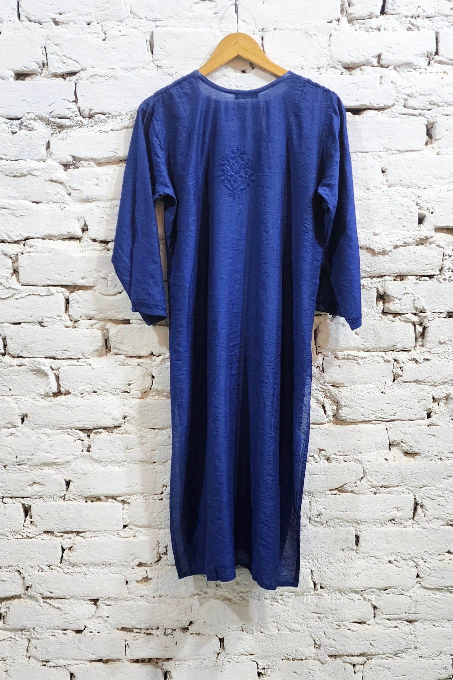 Blue Silk Chikankari Kurta Palazzo Set