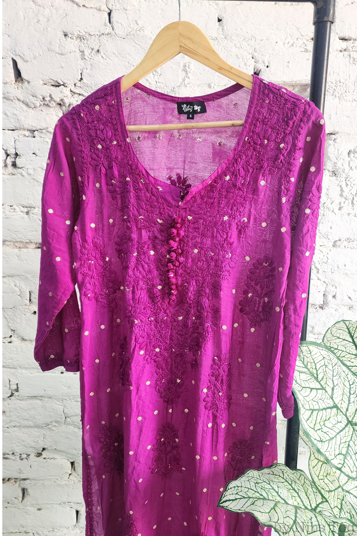 Silk Chikankari Kurta Palazzo Set