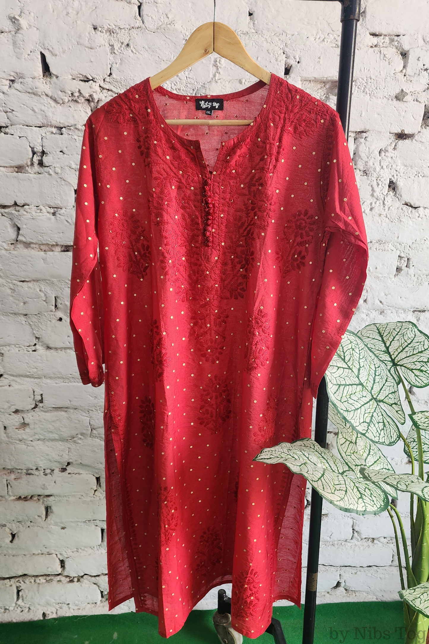 Silk Chikankari Kurta Palazzo Set