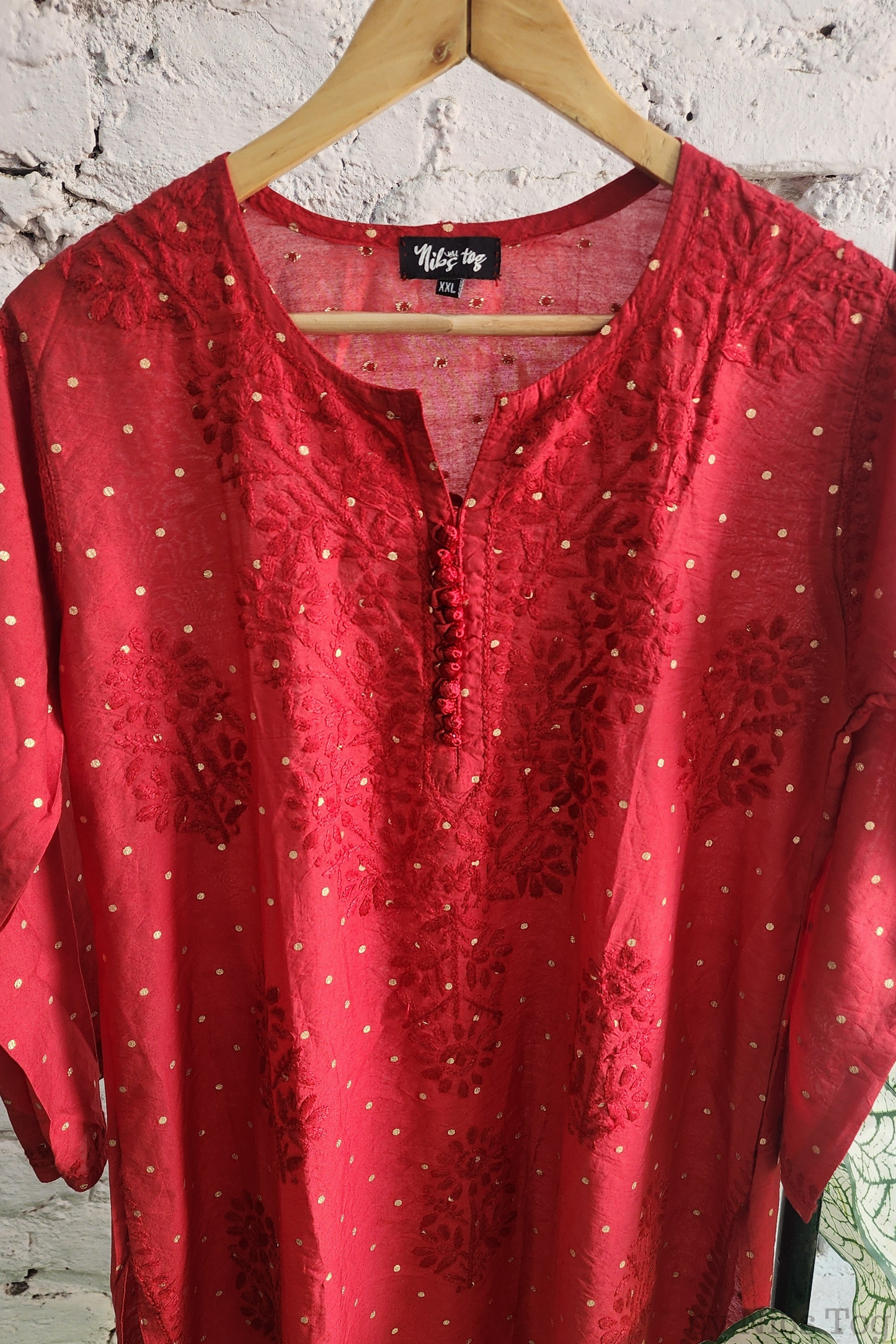 Silk Chikankari Kurta Palazzo Set