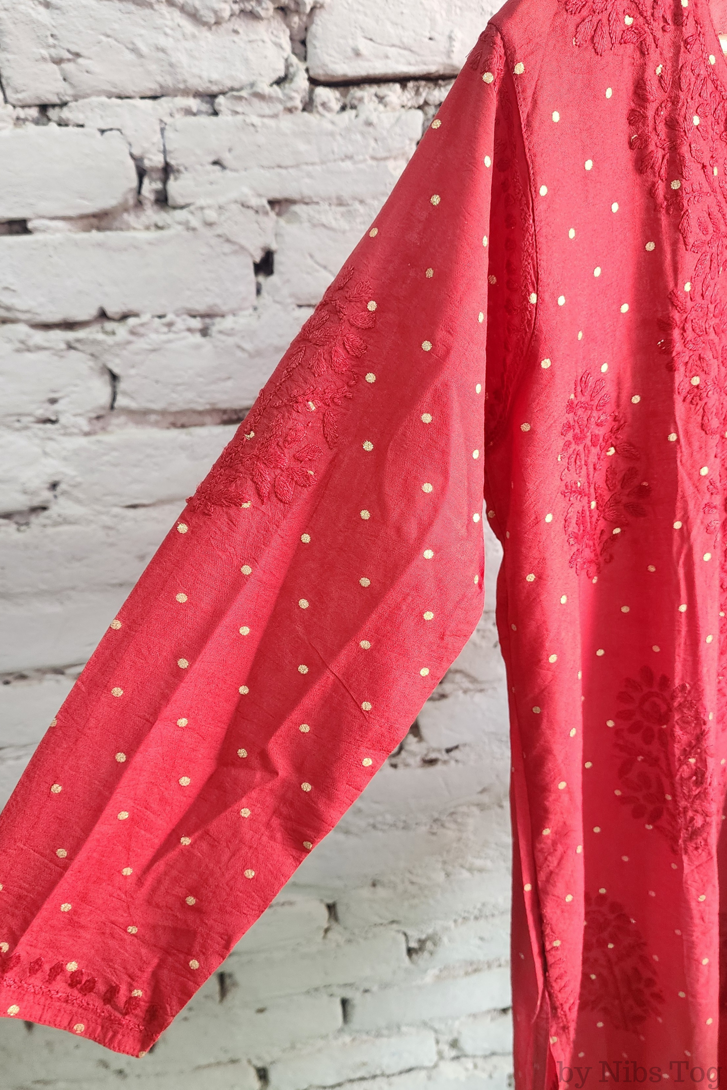 Silk Chikankari Kurta Palazzo Set