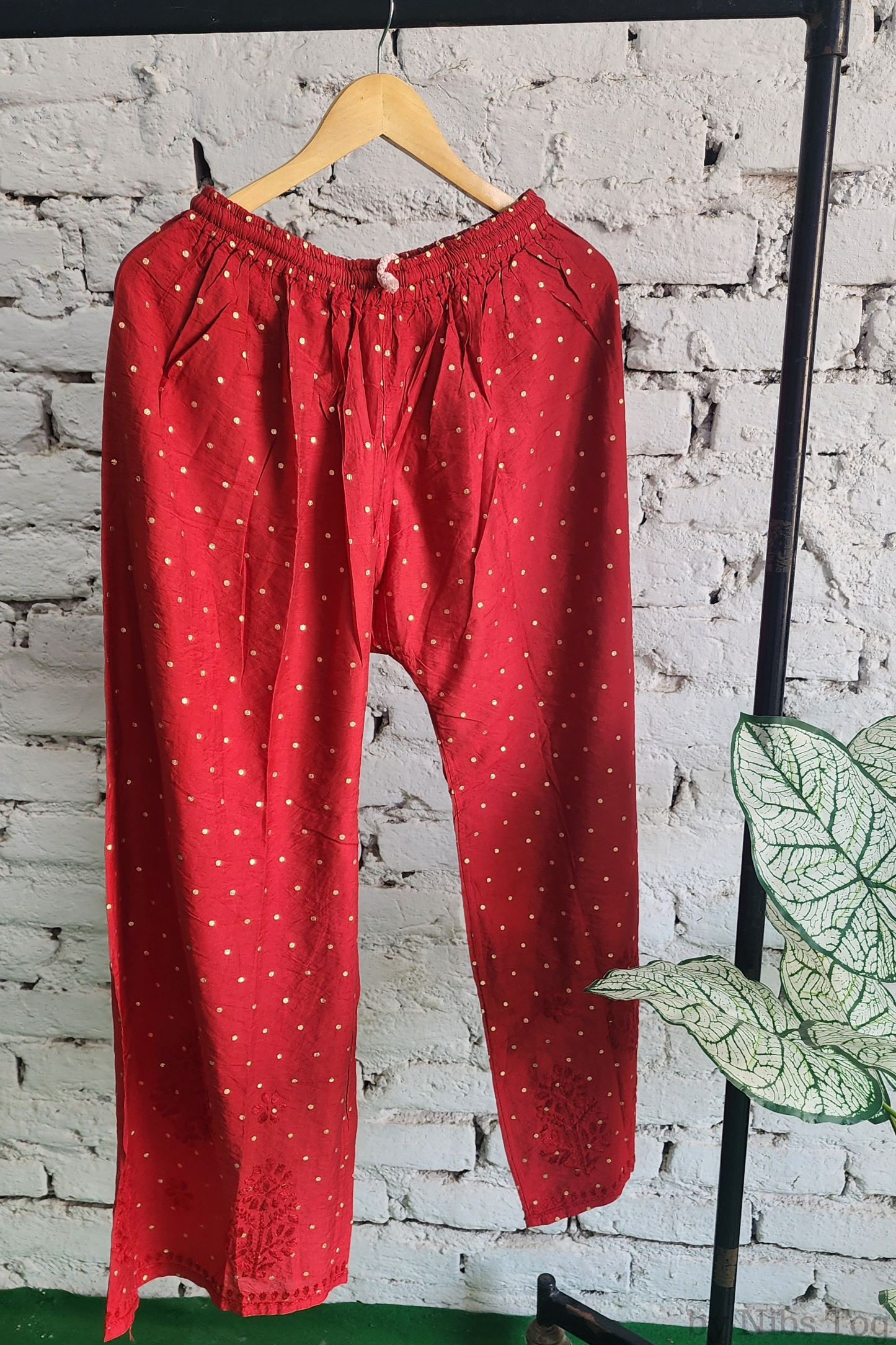 Silk Chikankari Kurta Palazzo Set