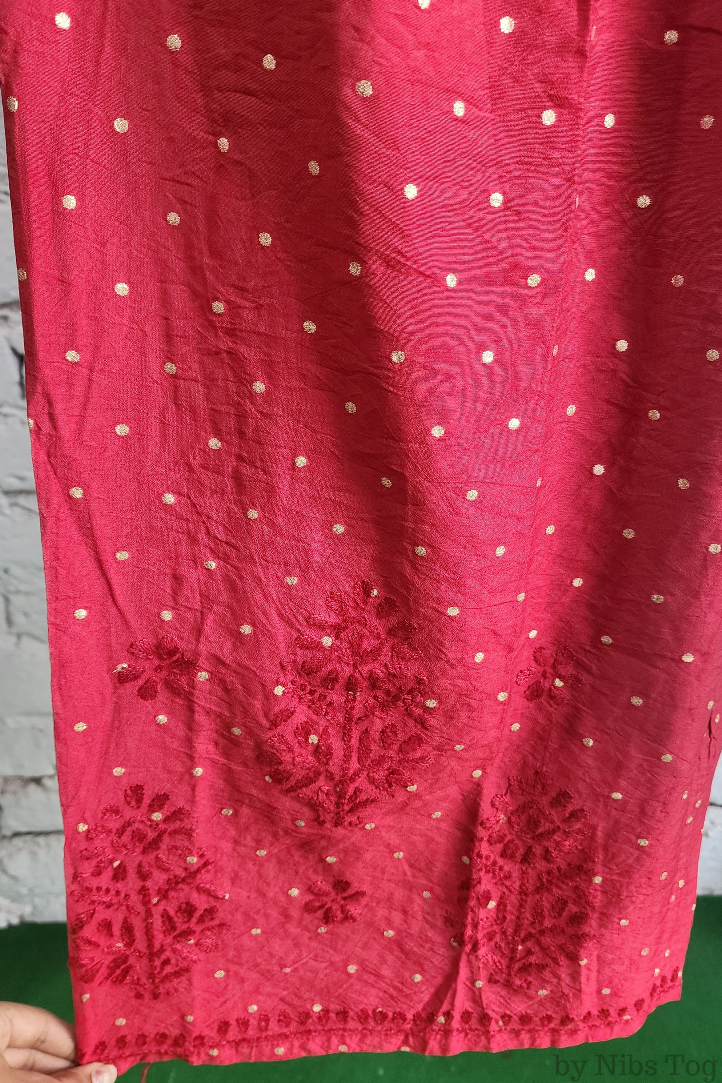 Silk Chikankari Kurta Palazzo Set