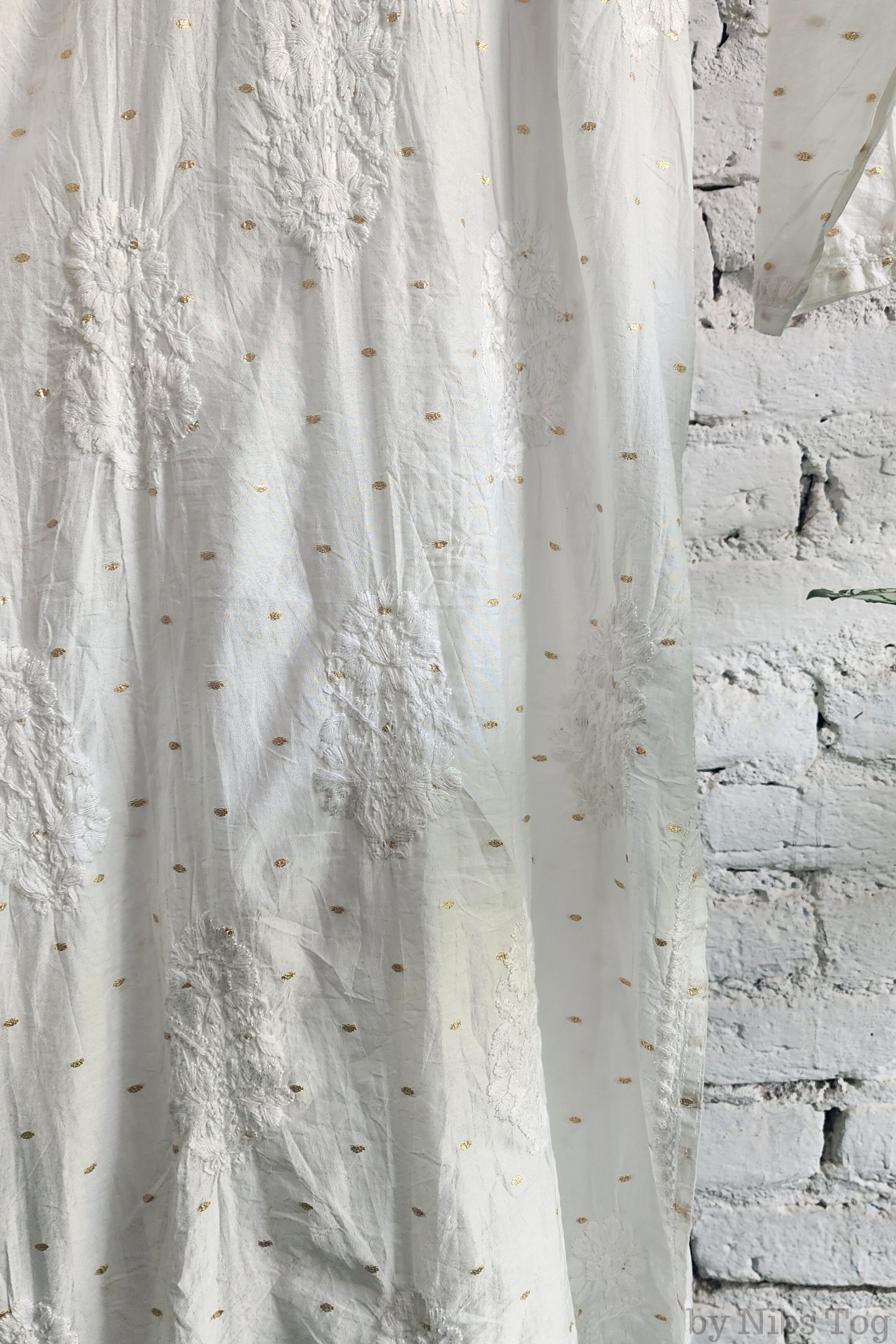 Silk Chikankari Kurta Palazzo Set
