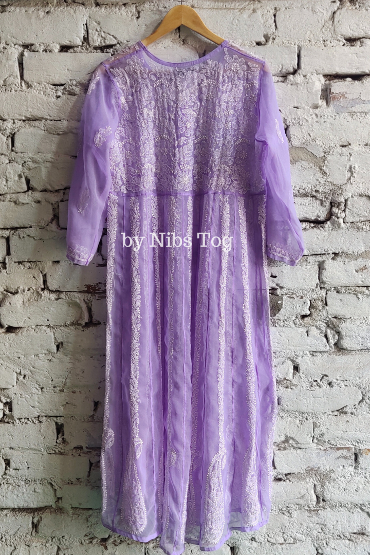 Resham Chikankari Anarkali Kurta