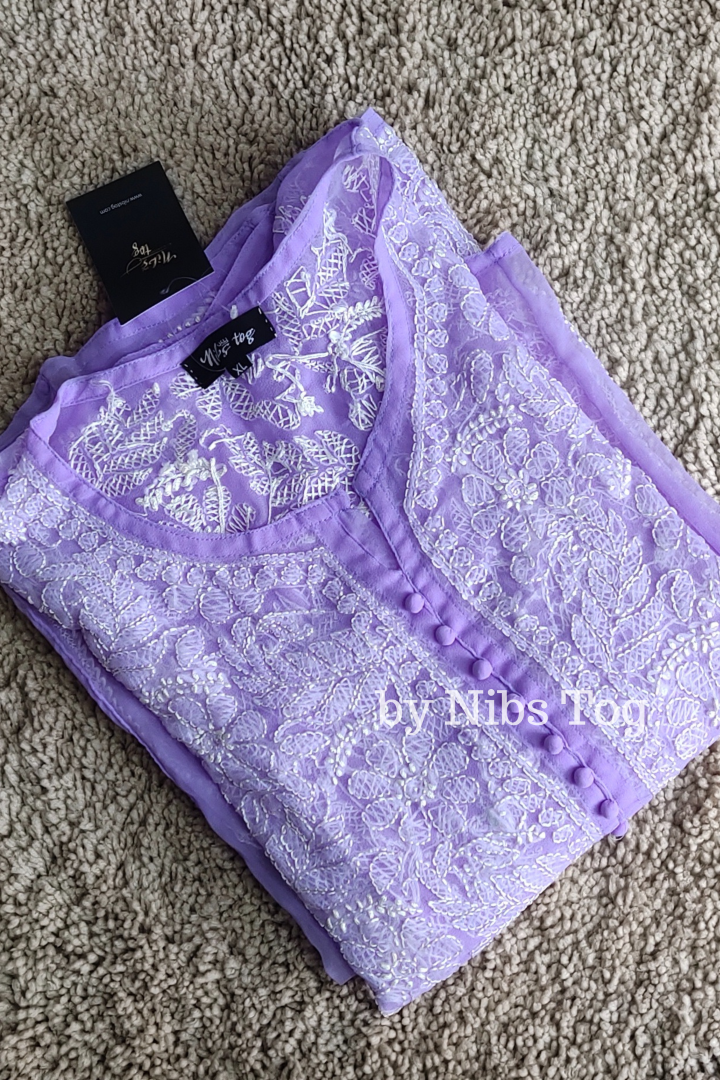 Resham Chikankari Anarkali Kurta