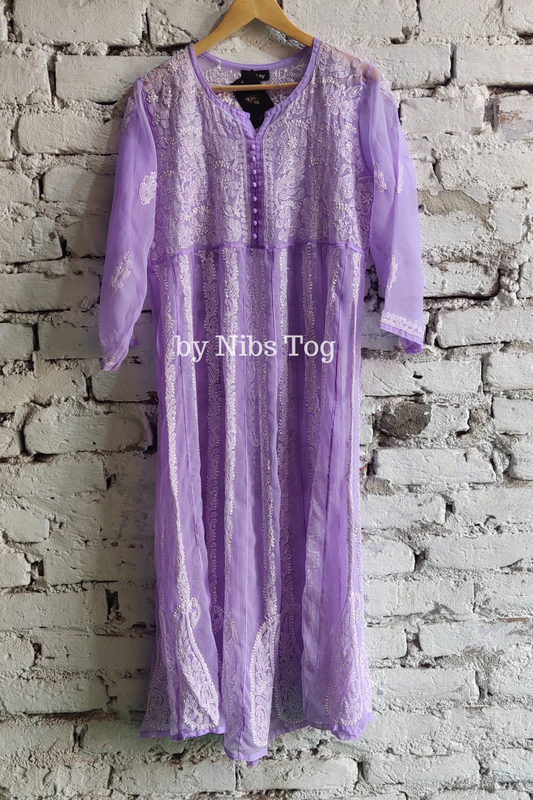 Resham Chikankari Anarkali Kurta