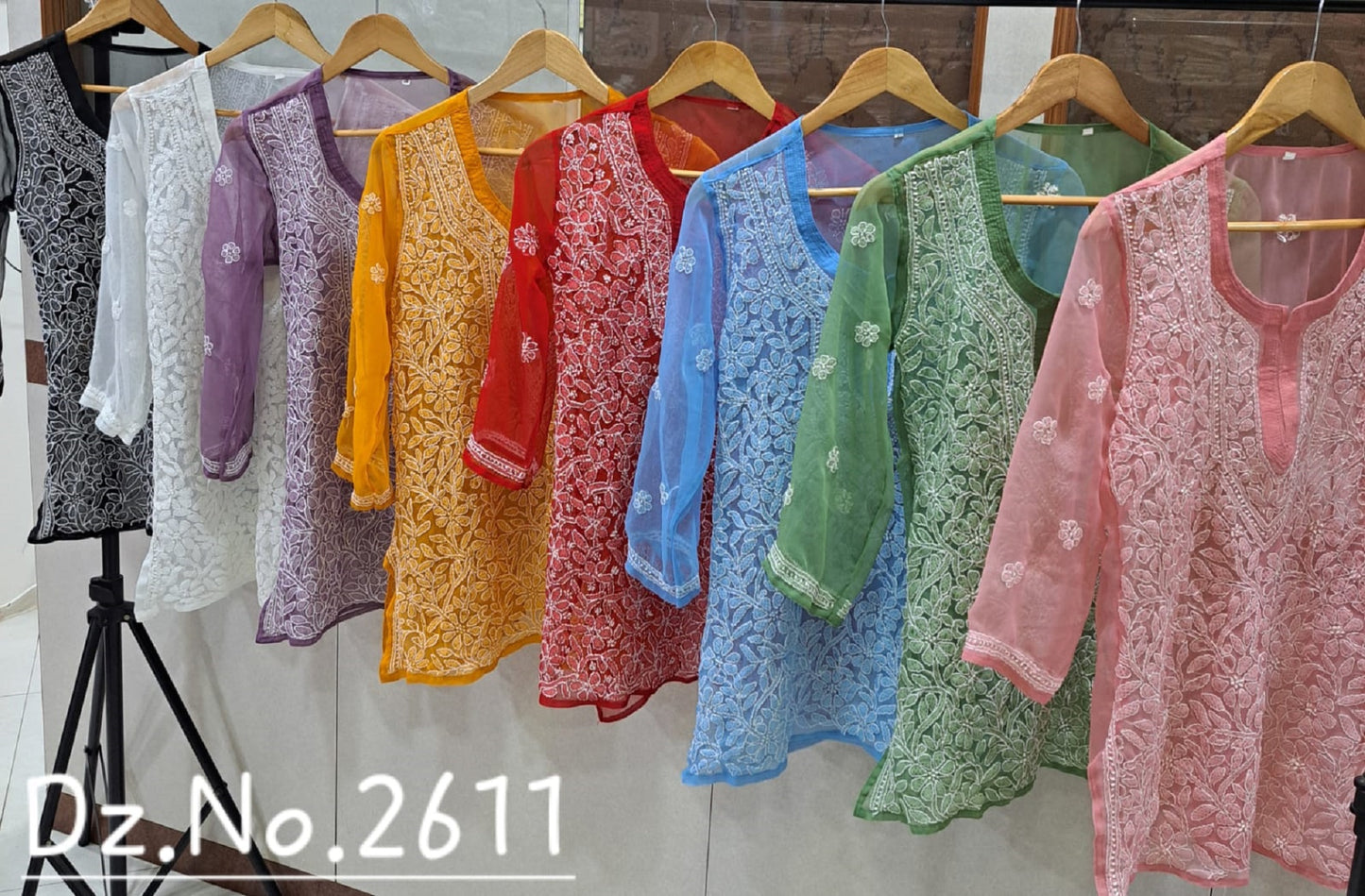 Fiza Georgette Chikankari Short Kurta