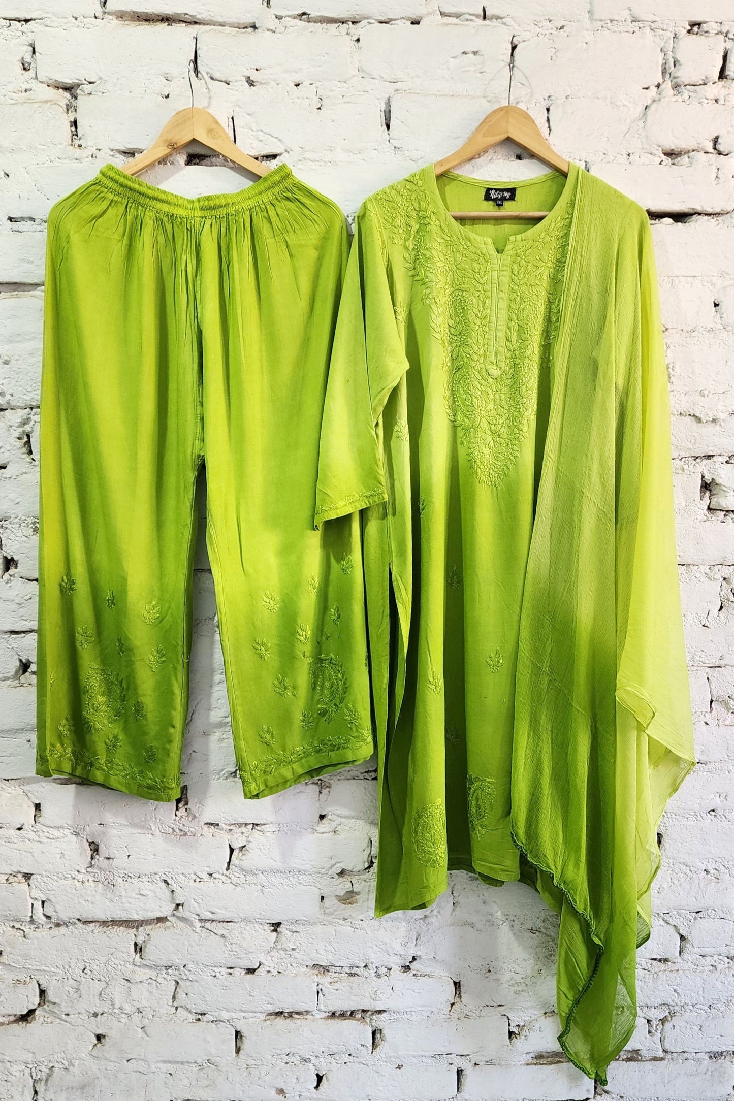 Ombre Kurta Palazzo Set with Dupatta