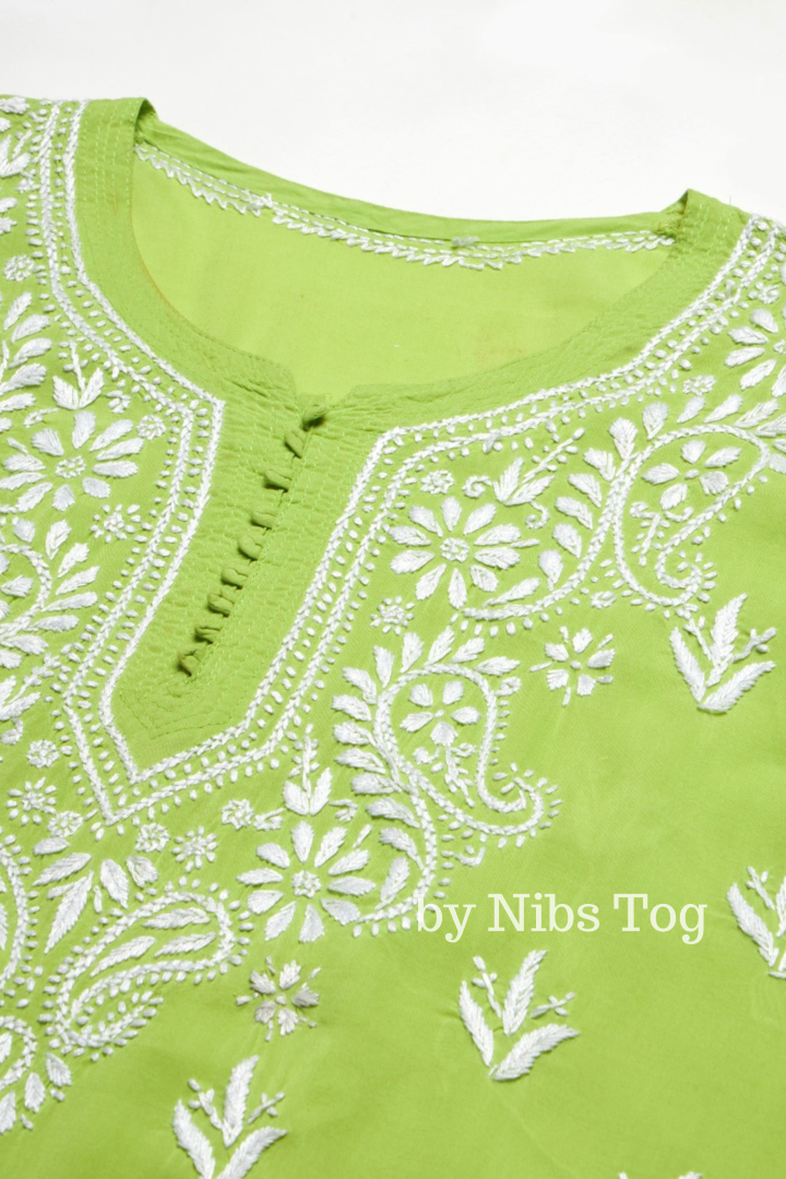 Afsa Modal Short Kurta Neon Green