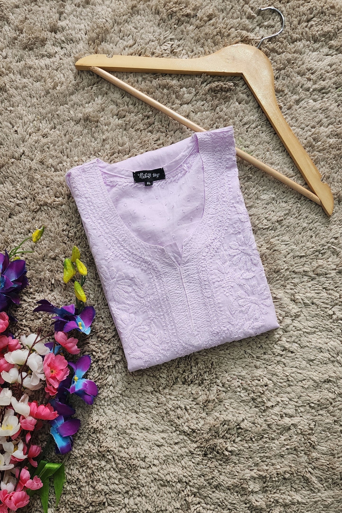 Anaya Mulmul Chikankari Short Kurta for Women