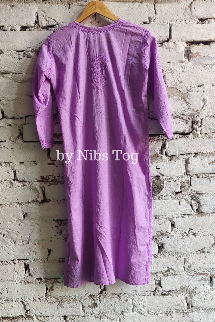 Mystique Mauve Rozana Chikankari kurta Dobby Cotton