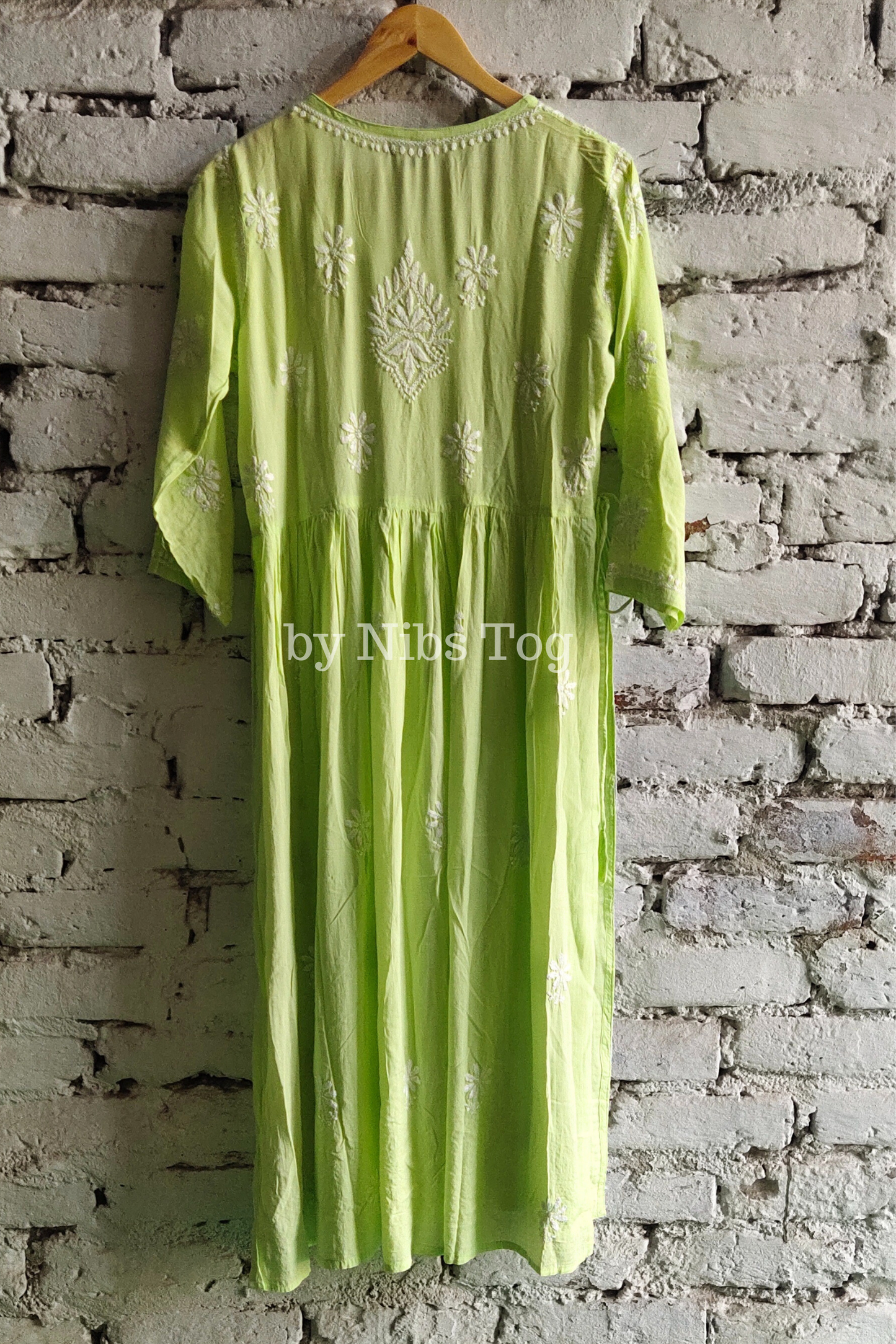 Naira Cut Chikankari Embroidered Kurta Pant Set