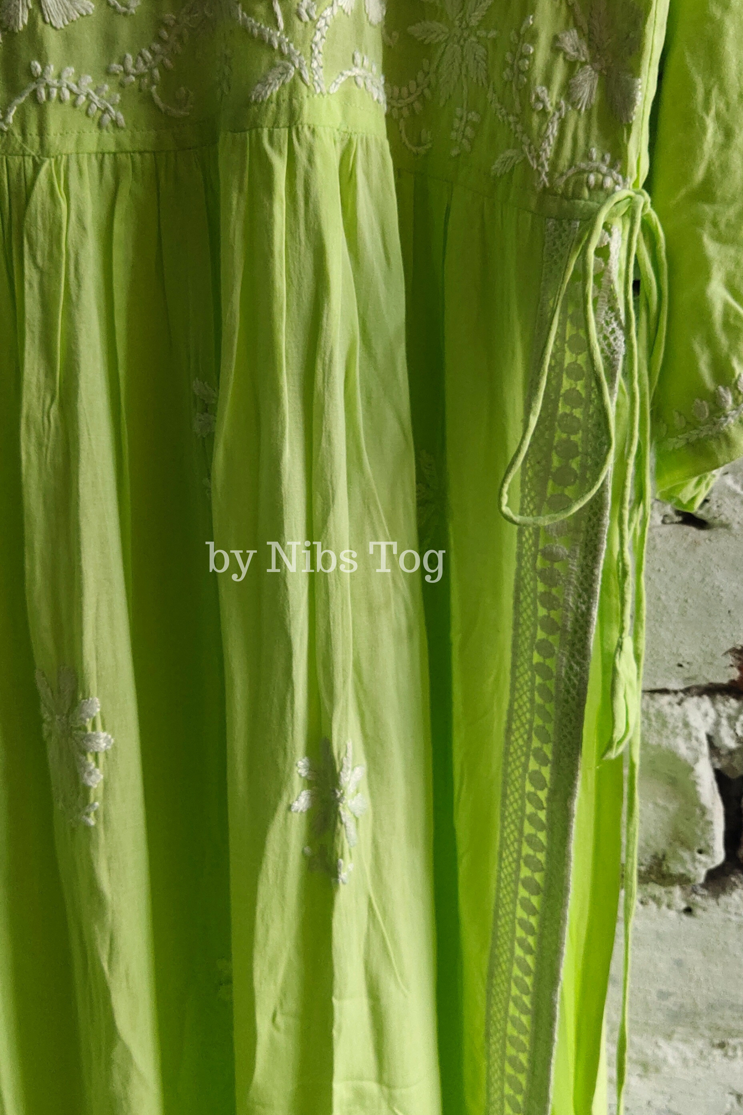 Naira Cut Chikankari Embroidered Kurta Pant Set