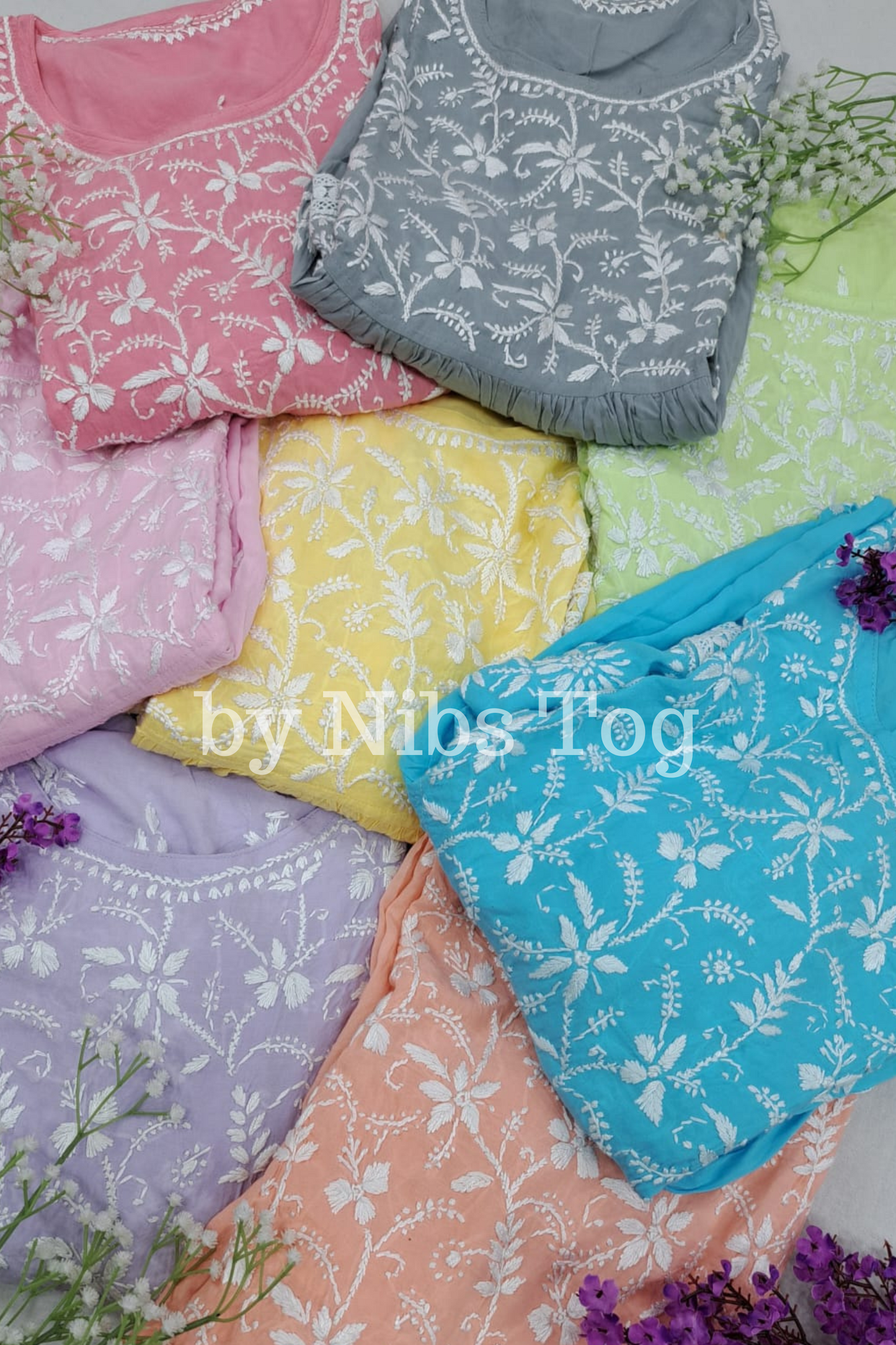 Naira Cut Chikankari Embroidered Kurta Pant Set