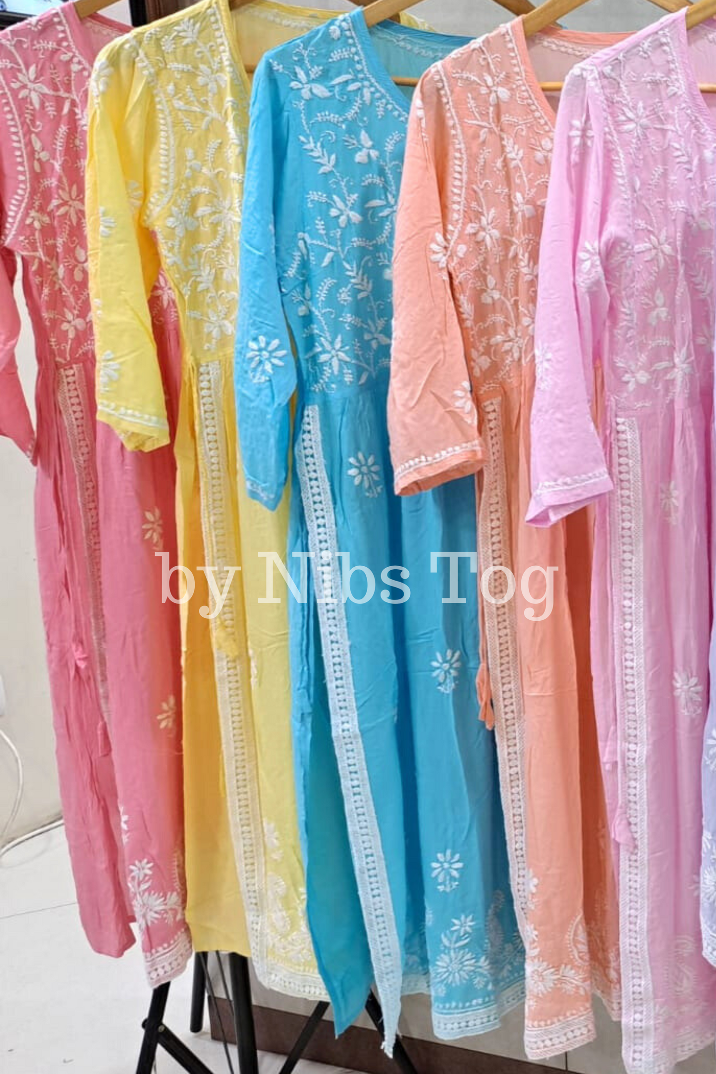 Naira Cut Chikankari Embroidered Kurta Pant Set