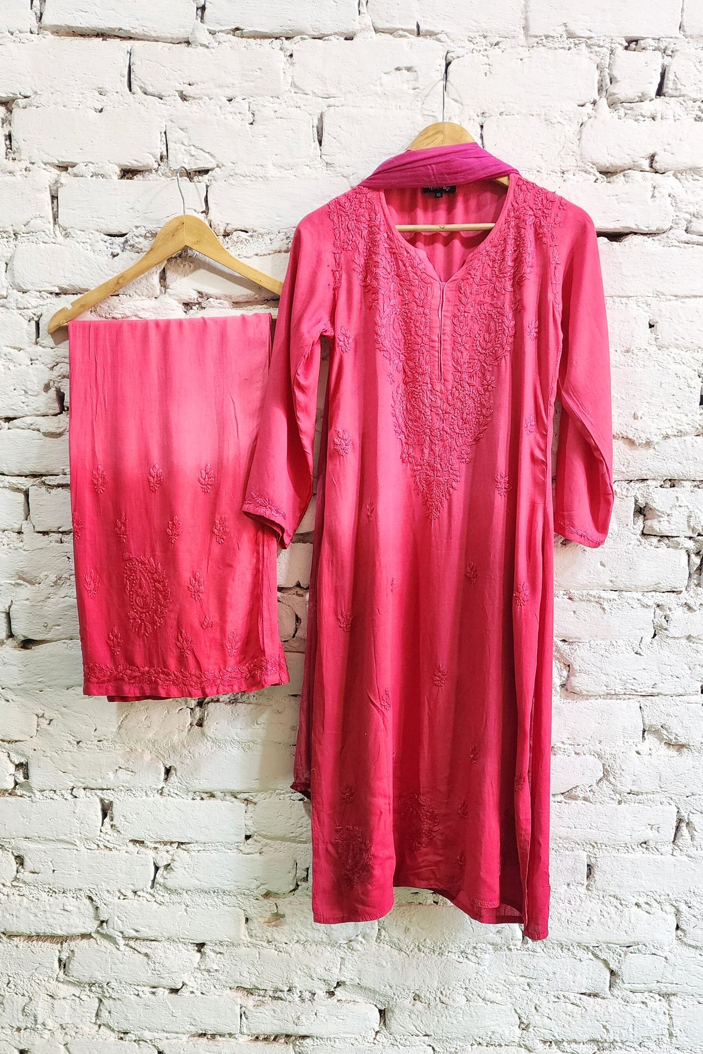 Ombre Kurta Palazzo Set with Dupatta