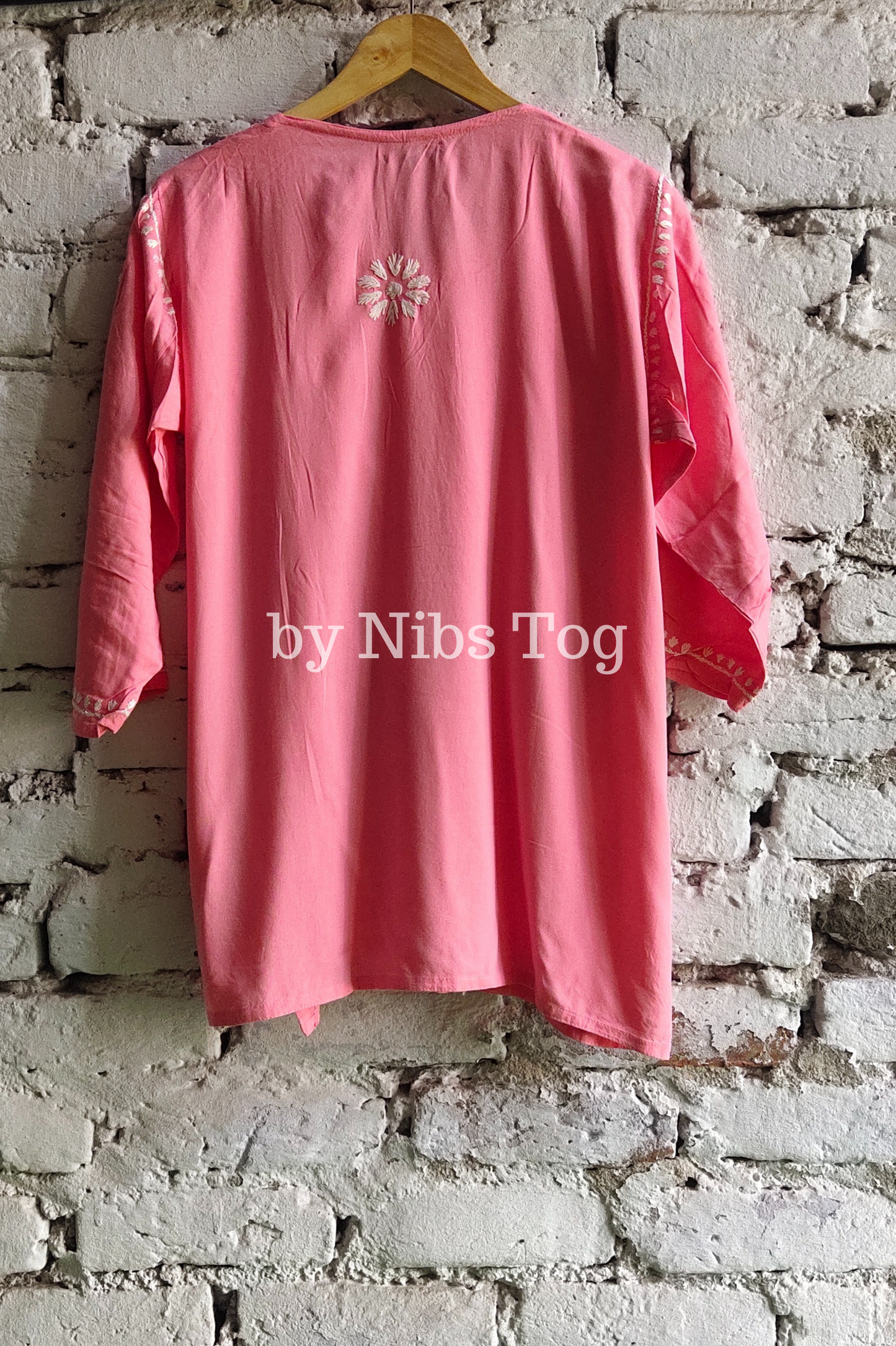 Rozana Chikankari Short Kurta Pink