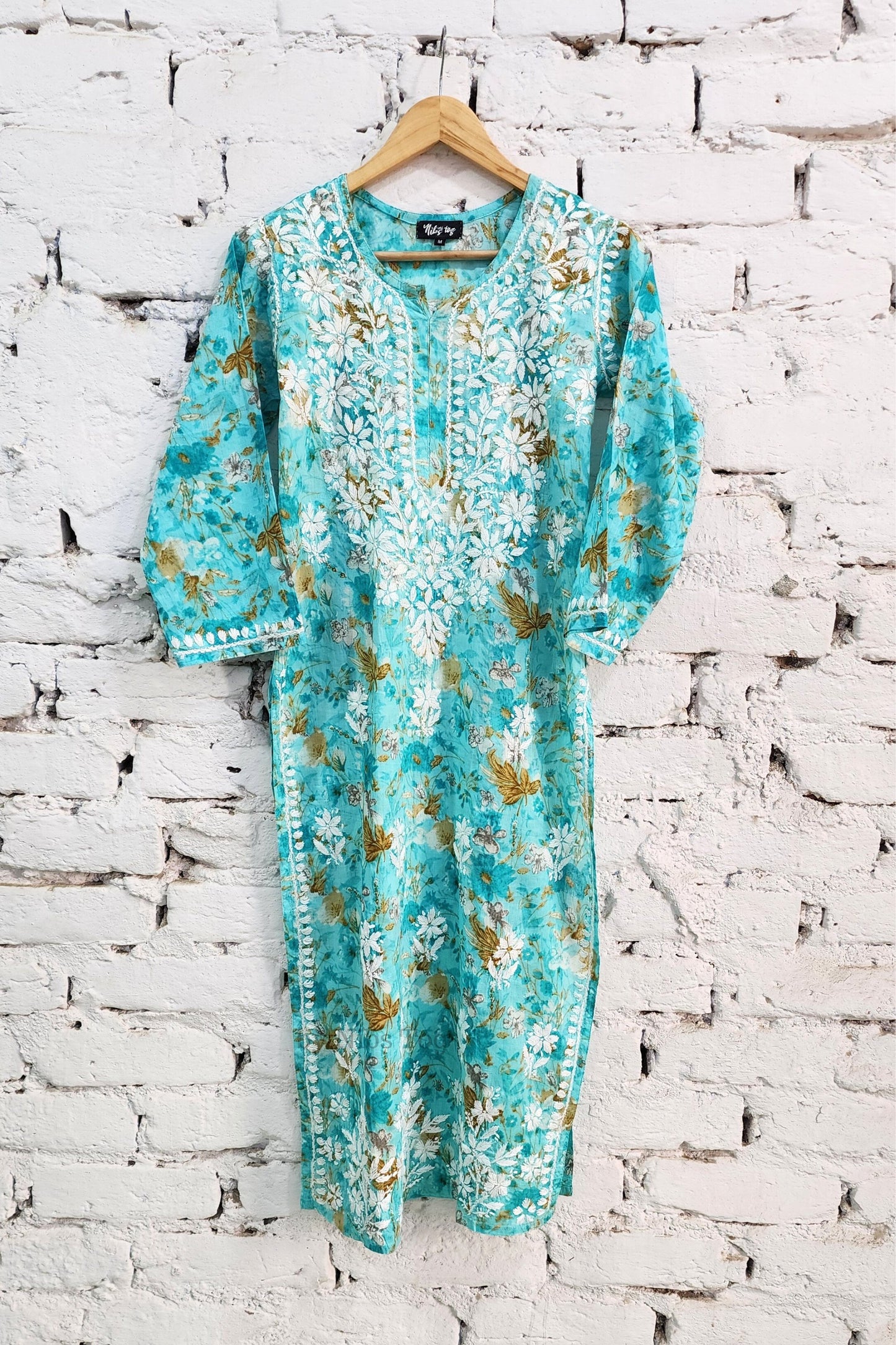 Meer Printed Cotton Chikankari Kurta Palazzo Set