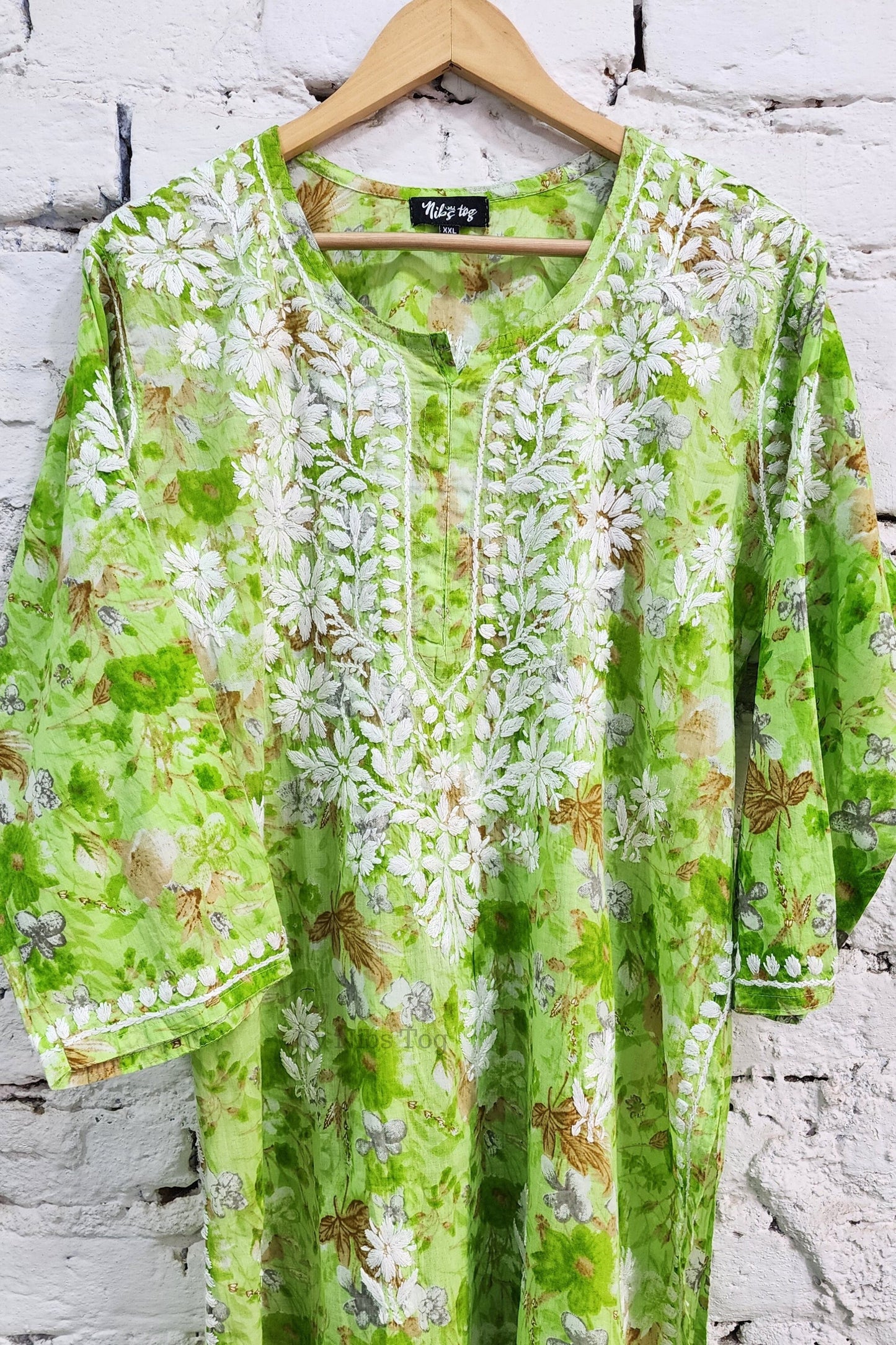 Meer Printed Cotton Chikankari Kurta Palazzo Set