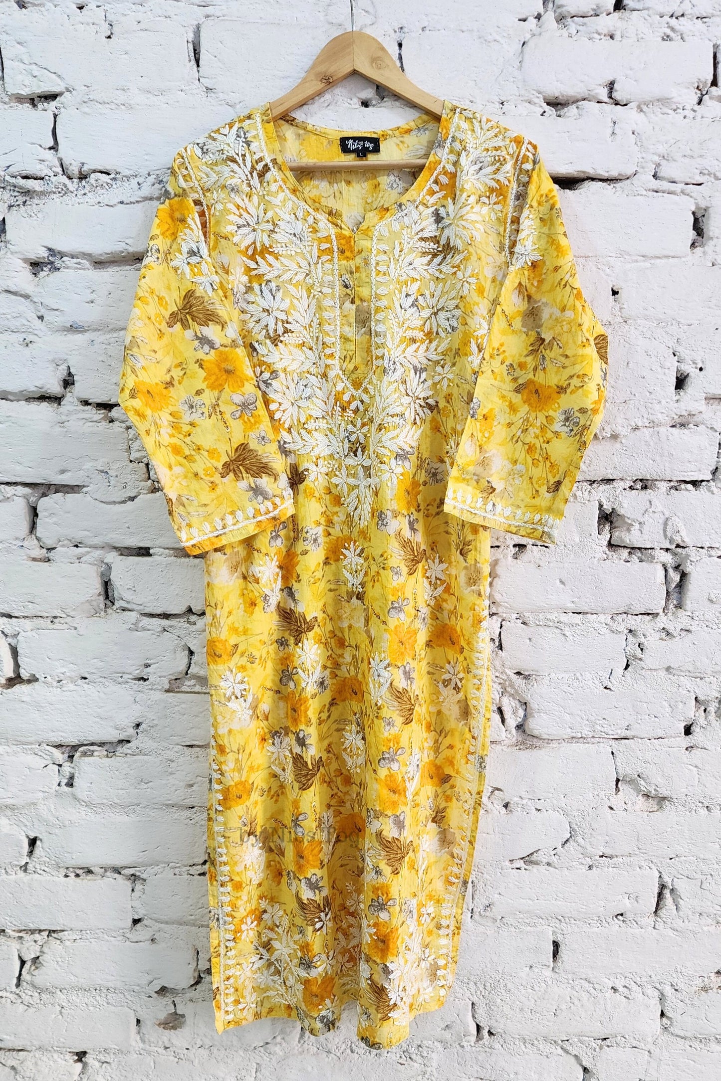 Meer Printed Cotton Chikankari Kurta Palazzo Set