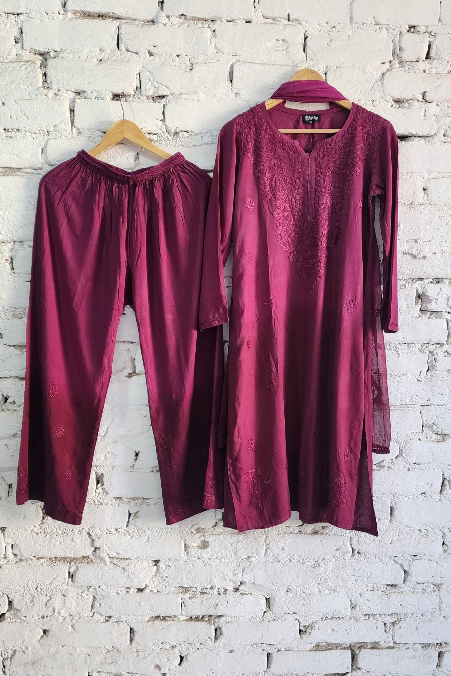 Ombre Kurta Palazzo Set with Dupatta