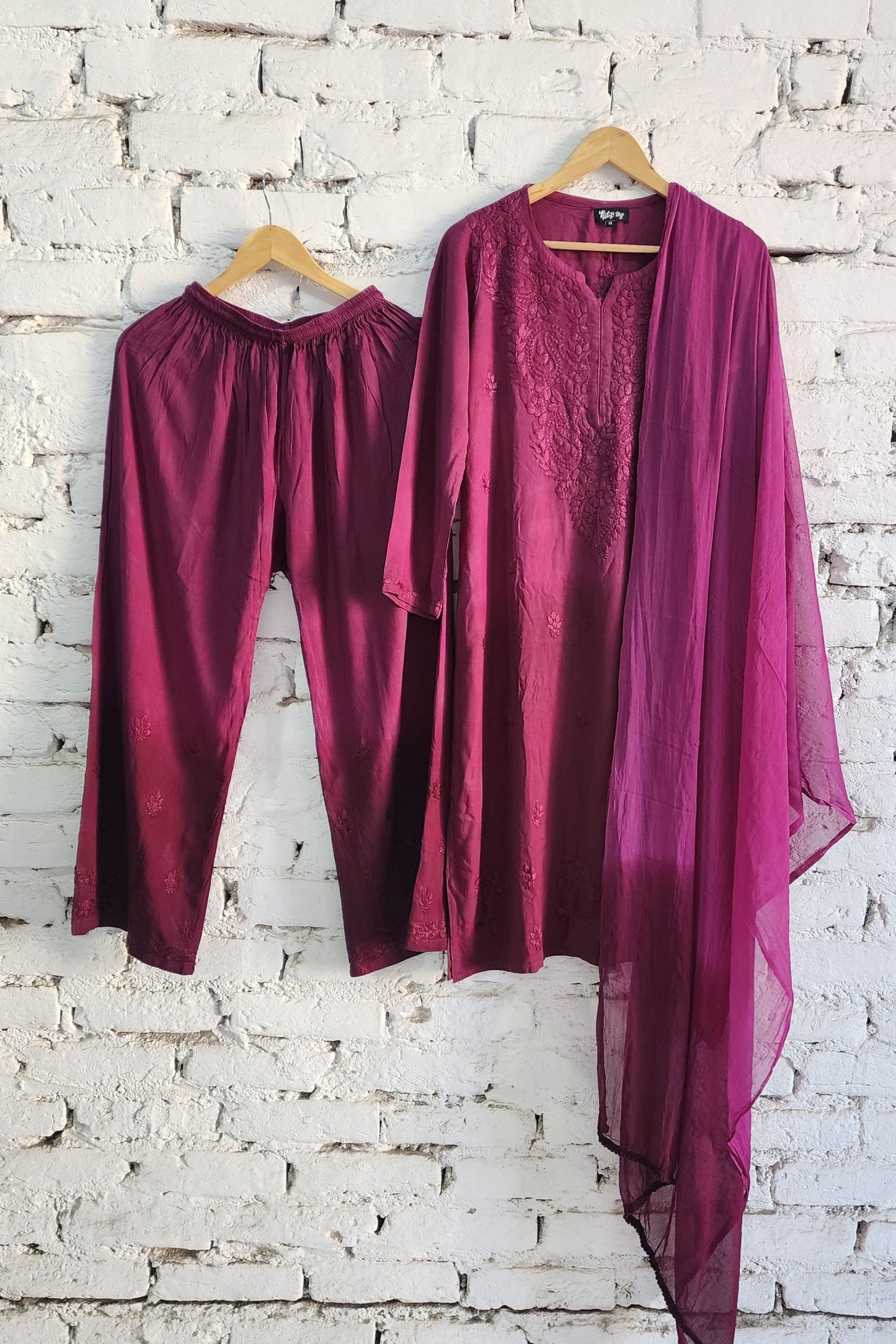 Ombre Kurta Palazzo Set with Dupatta