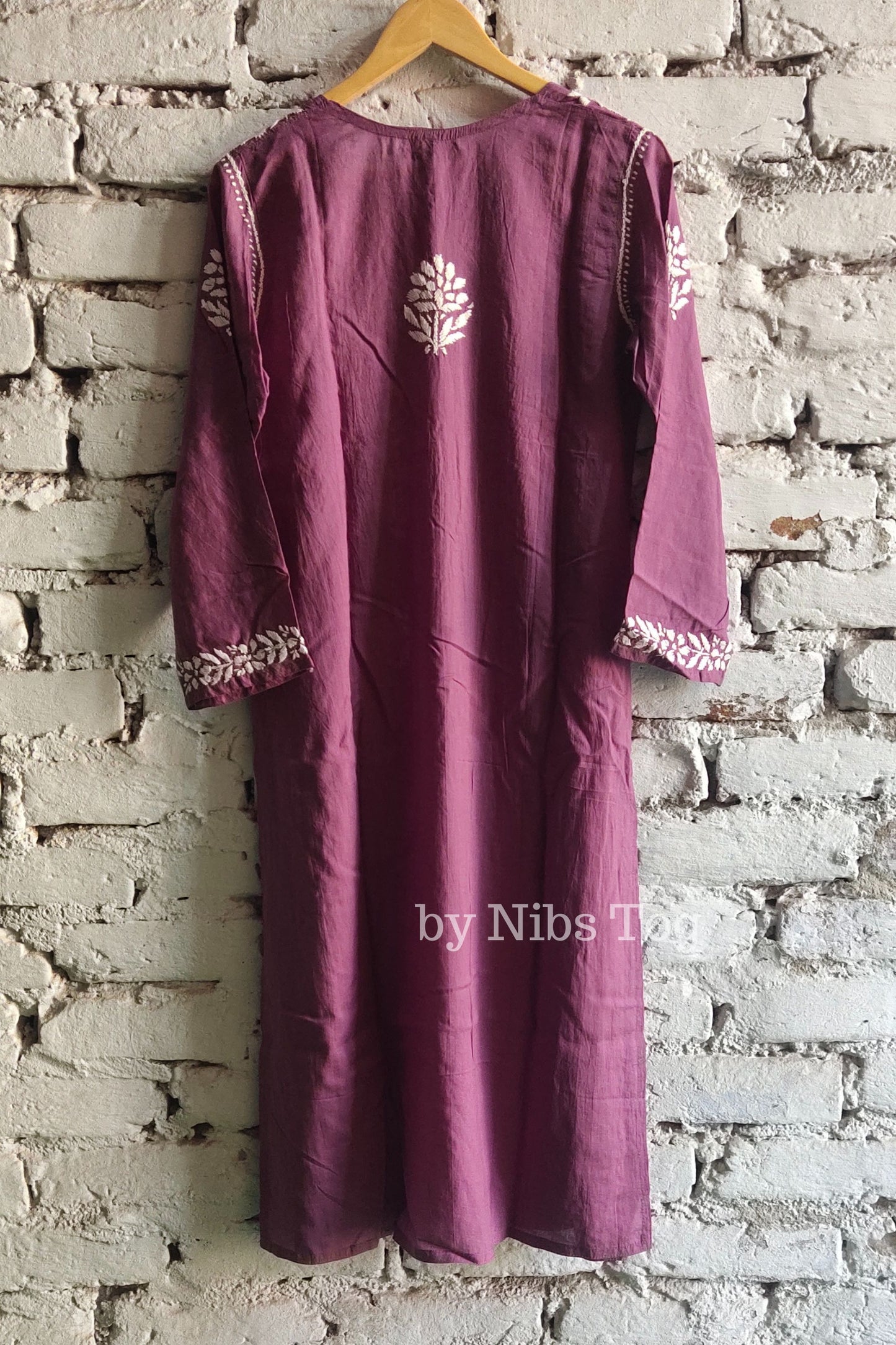 Modal Cotton Chikankari Kurta Mauve